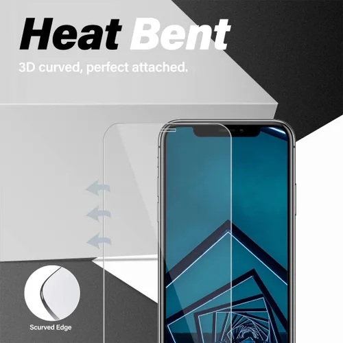 Vista 4 de BIGFACE Protector de pantalla para iPhone 11 + protectores de lente de cámara, [2 + 2 unidades] Vidrio templado transparente HD de alta calidad