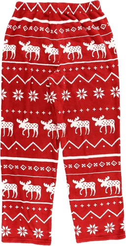 Vista 4 de Lazy One Pantalones de pijama de forro polar para hombre, pantalones de pijama nórdicos para hombre, Pantalones de pijama de alce nórdico