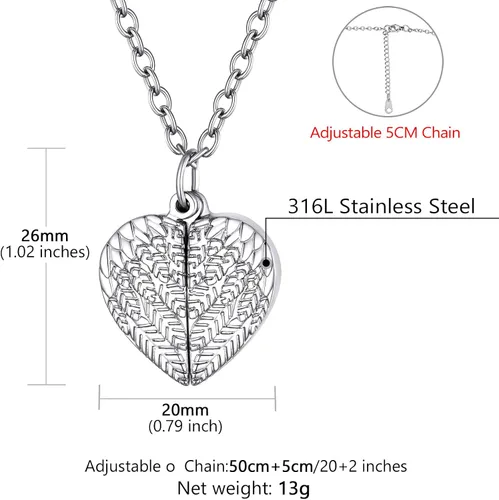 Vista 6 de Supcare Collar personalizado con medallón de alas de ángel con imagen conmemorativa, regalo de recuerdo personalizado para mujeres