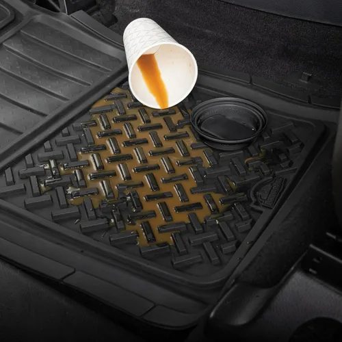 Vista 8 de Armor All 2 piezas de alfombrillas para camioneta, alfombrillas resistentes para todo tipo de clima para camionetas — Negro