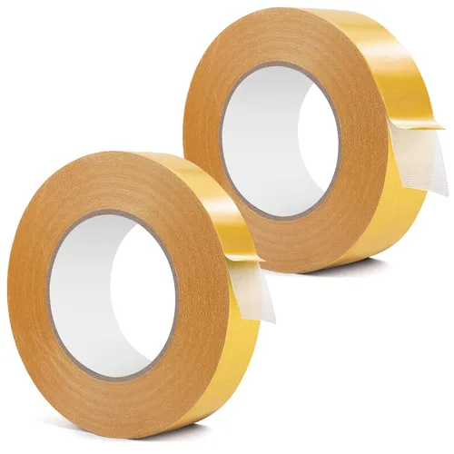 Vista 7 de iCAGY Cinta de tela ultra fina de doble cara, resistente adhesivo fuerte, extraíble, sin residuos, para pared, piso, alfombras, manualidades, álbum
