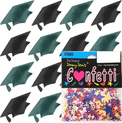 Vista 144 de Confetti Grad Cap Negro, Azul Marino Combo - 2 bolsas de media onza (1 oz)