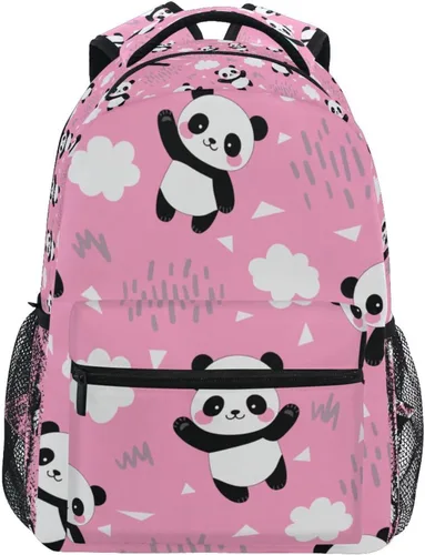 Vista 8 de ATTX Mochila Panda personalizada con tu nombre y texto para computadora Negro