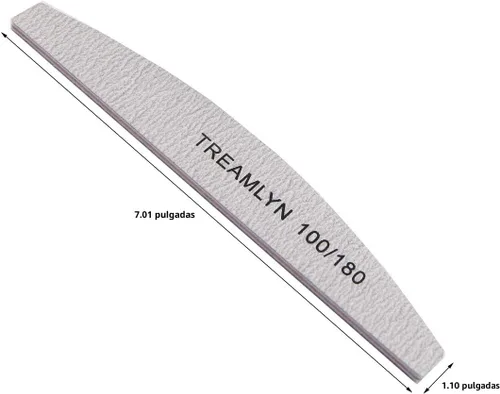 Vista 6 de 10 limas de uñas ásperas de grano 100/180, limas de uñas resistentes para uñas acrílicas/naturales, tableros de esmeril para uñas, relleno de uñas