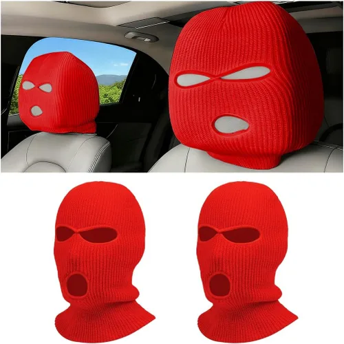 Vista 11 de 2 piezas de fundas para reposacabezas de automóvil, protector de cara completa personalizado y divertido para vehículos, envoltura de protección