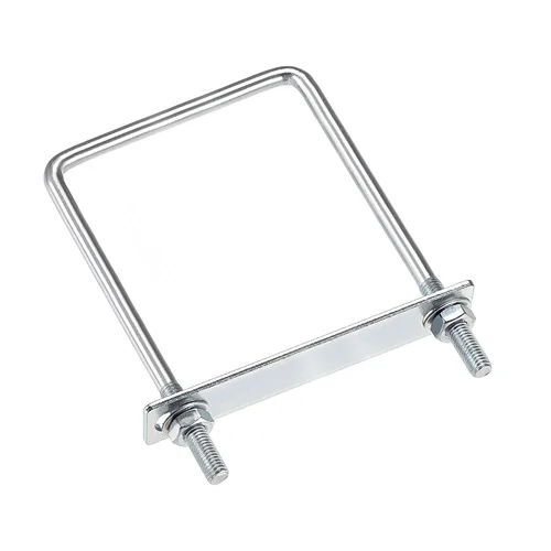 Vista 12 de uxcell Pernos cuadrados en U de 1 "(25 mm) de ancho interior de acero al carbono M8 con tuercas, placa de marco, arandelas redondas
