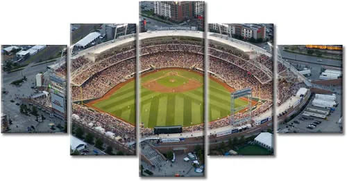 Vista 42 de Busch Stadium Baseball Home Decor St. Louis, Missouri Cityscape - Pósteres e impresiones artísticas de pared de 5 piezas de estadios de béisbol