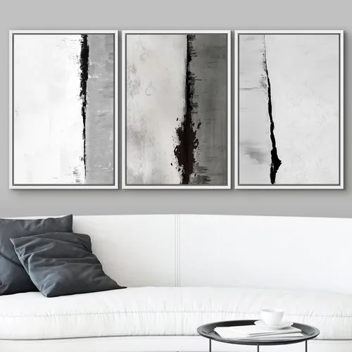 Vista 23 de wall26 Lienzo enmarcado para pared, juego de arte de acuarela pastel, paisaje rural, ilustraciones con formas abstractas, arte moderno, decorativo