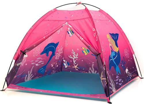 Vista 11 de Tienda de juegos submarina para niños, tienda de campaña plegable desplegable para interiores y exteriores, fiesta submarina, tienda de juguetes Azul