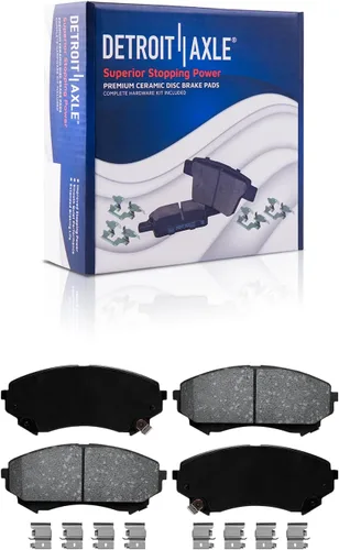 Vista 105 de Detroit Axle - Pastillas de freno de cerámica delanteras Reemplazo de pinza de freno derecha para Dodge Ram 1500 Dakota, Ram 1500 Classic - Juego