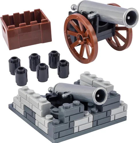 Vista 10 de Medieval Warfare Cannon 2, paquete de armas militares, figuras de soldados de juguete, minifigura de juguete compatible con las principales marcas
