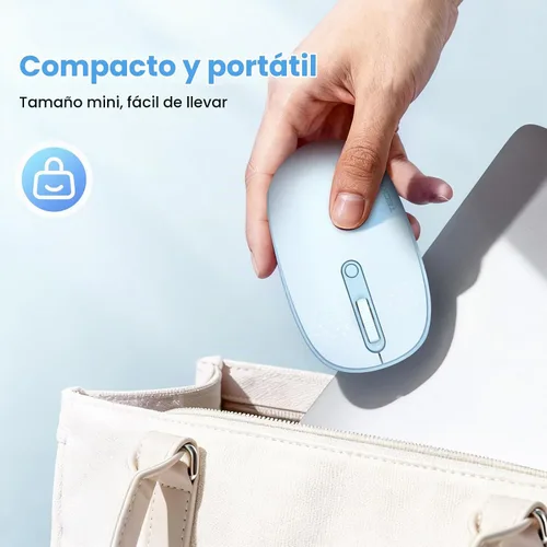Vista 5 de TECKNET Ratón Inalámbrico Bluetooth (BT5.0/3.0 & 2.4G) Clic Silencioso Compacto y Portátil USB Óptico para Computadora, Ratón Bluetooth para Laptop