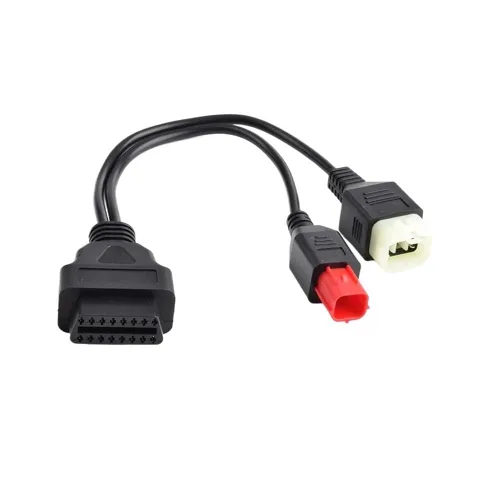 Vista 3 de OBD 16pin uno a dos cable adaptador OBDll 4pin a 6pin apto para motocicleta nacional cuatro cable de diagnóstico