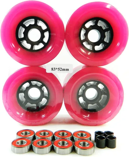 Vista 6 de Ruedas de volante Longboard de 3.268 in + espaciadores de rodamientos ABEC 7