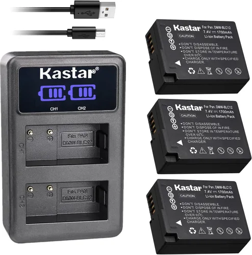Vista 6 de Kastar DMW-BLC12 LED2 Cargador de batería USB compatible con Panasonic DMW-BLC12 DMW-BLC12E DMW-BLC12GK DMW-BLC12PP Batería, Panasonic DE-A79