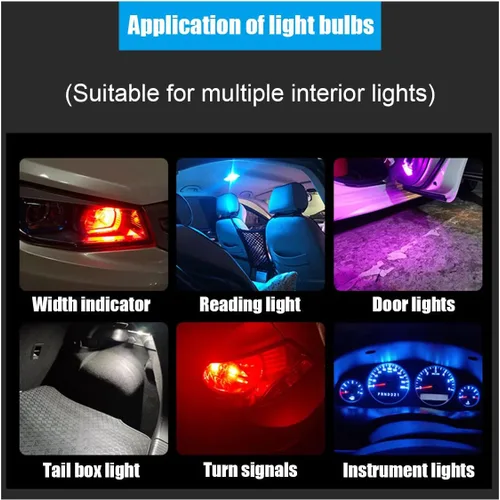 Vista 3 de Paquete de 30 bombillas LED para coche 194, 0.36W 12V T10 6000K luces interiores, bombillas LED COB 168 2825 W5W cuña, reemplazo universal para luz