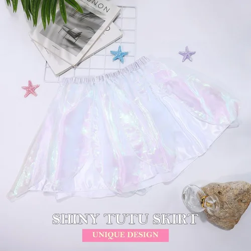 Vista 2 de Kakaco Women Fairy Skirt Sparkly Tutu Skirt Layered Fairy Dance Tutus Festival Outfit Skirt for Women and Girls