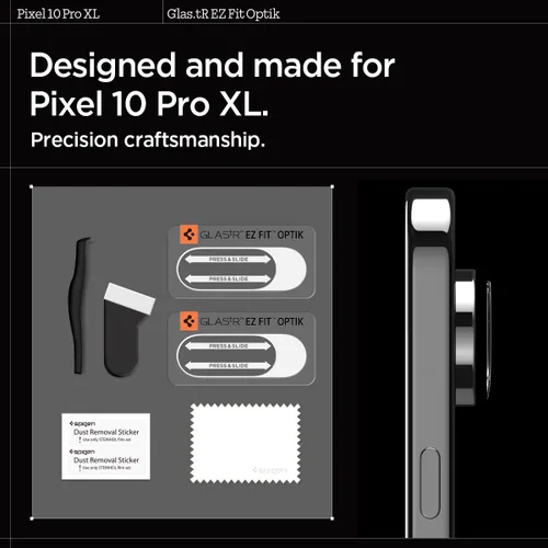 Vista 7 de Spigen Protector de pantalla y lente de cámara [Glas.tR EZ Fit Optik] diseñado para Pixel 10 Pro XL [compatible con carcasas] - 2 unidades GlasTR