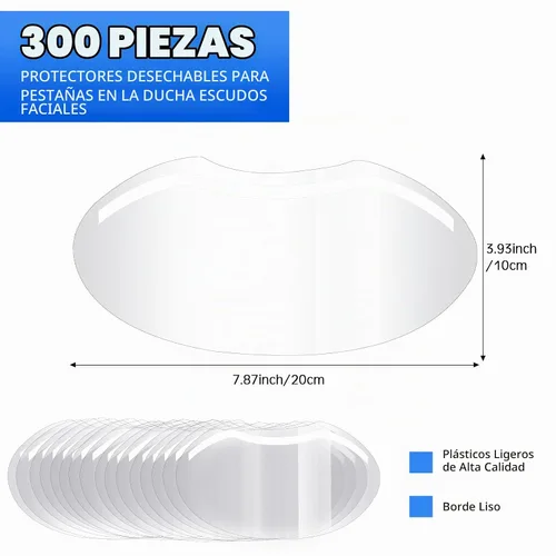 Vista 2 de Honeydak 300 viseras faciales de maquillaje para ducha, suministros de microblading permanentes, visera de ducha de plástico desechable, cubierta