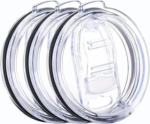 Vista 9 de Paquete de 2 tapas de repuesto para vasos de 20 onzas, a prueba de derrames, resistente a salpicaduras, con deslizador para Yeti Ramble y más tazas