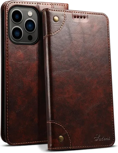 Vista 14 de SINIANL Funda compatible con iPhone 15, funda de piel azul con soporte magnético, soporte para tarjetas de crédito, funda tipo cartera