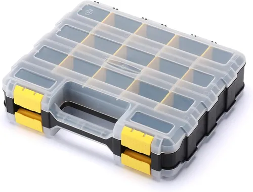 Vista 11 de Mayouko Organizador de herramientas de doble cara, separadores de plástico extraíbles personalizables, almacenamiento de caja de hardware, excelente
