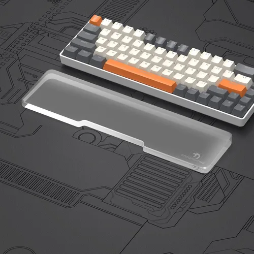 Vista 10 de Reposamuñecas de Acrílico para Teclado - Negro, Reposamuñecas Ergonómico de 68 Teclas para Teclado de Computadora Compacto-negro