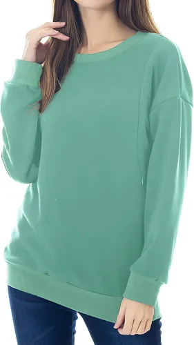 Vista 14 de Smallshow Sudadera de maternidad con capucha para lactancia, manga larga, para mujer Negro