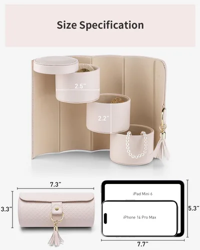 Vista 30 de Vlando Viaggio - Joyero pequeño, caja de almacenamiento para accesorios de viaje