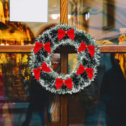 Vista 4 de 24 guirnaldas de oropel de Navidad de 157.4 pies, guirnalda de oropel metálica de Navidad, decoración brillante para colgar en el árbol de Navidad
