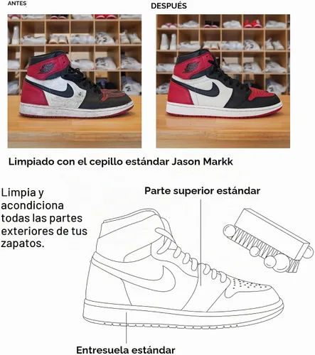 Vista 3 de Jason Markk Cepillo de limpieza estándar, mango de madera hecho a mano, cerdas sintéticas, resistente a las manchas difíciles y la suciedad