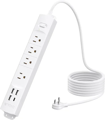 Vista 11 de Trond - Regleta protectora contra sobretensiones de montaje en pared con enchufe giratorio 360, 3 pies 4 AC, 3 USB-C & 1 USB-A, 1440J, 13A/1625W