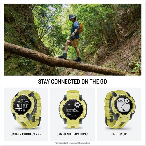 Vista 16 de Garmin Instinct® 3 45mm, pantalla AMOLED, reloj inteligente GPS resistente para exteriores, bisel reforzado con metal, linterna incorporada, hasta