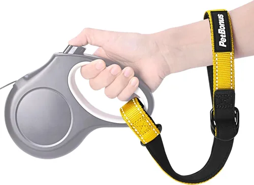 Vista 16 de PetBonus Correa corta para perro, correa de seguridad para correa retráctil para perro, diseño reflectante y mango acolchado suave ajustable, capa