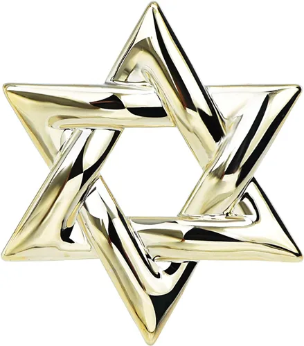 Vista 9 de Broche de estrella de David con cristales brillantes, broche de estrella de diamantes de imitación, broche de solapa, broche espiritual Oro