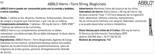Vista 6 de 50mg. BISGLYCINATE (100 unidades) ABBLO es suave para el estómago y se puede tomar con alimentos.