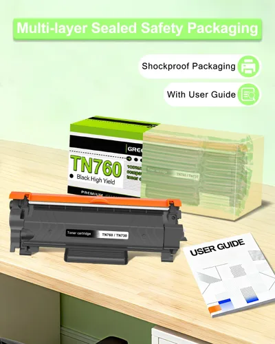 Vista 6 de greencycle TN760 Cartucho de tóner compatible con Brother TN-760 TN730 TN-730 Uso con impresora HL-L2350DW HL-L2395DW HL-L2390DW MFC-L2750DW