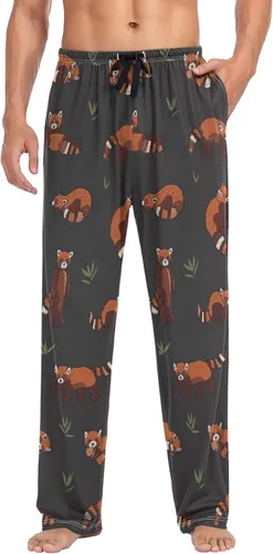 Vista 4 de YYZZH Racoons Family Pattern - Pantalones de pijama para hombre, ropa de dormir