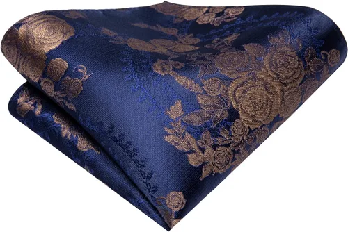 Vista 256 de Hi-Tie Corbatas de seda para hombre, diseño de cachemira a rayas, con bolsillo, gemelos cuadrados, conjunto formal de negocios