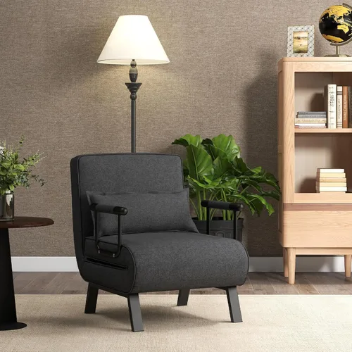 Vista 8 de HOMGX - Sofá cama convertible 4 en 1, reclinable, con respaldo de 6 posiciones ajustables, sofá cama plegable con esponja de alta elasticidad, ideal