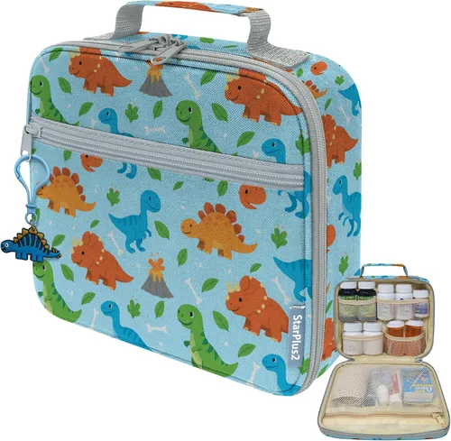 Vista 15 de Organizador de botellas de píldoras de viaje mediano, bolsa de medicina delgada, portador para medicamentos y suministros médicos - negro