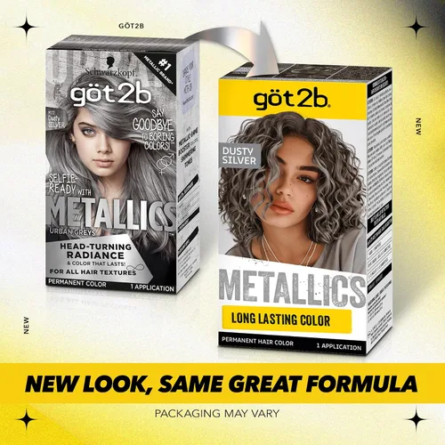 Vista 2 de Got2b Metallics - Tinte permanente para el cabello, color plateado polvoriento M72 Plateado (Dusty Silver)