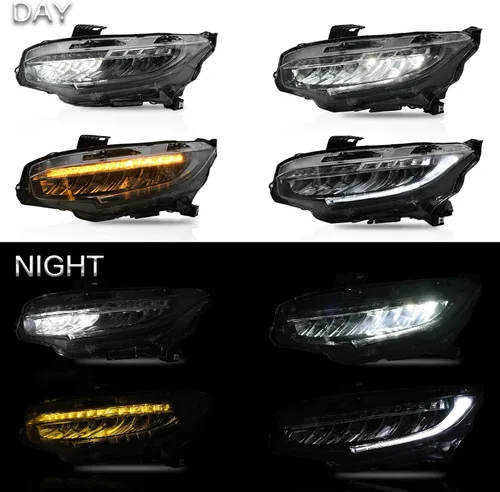 Vista 6 de VLAND Faros delanteros para Honda Civic de 10ª generación Sedan/Coupe/Hatchback/Type R 2016-2021