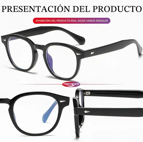 Vista 6 de AIEYEZO Retro Computer Blue Light Blocking Glasses for Men Women Fashion Round Computer Gaming Glasses