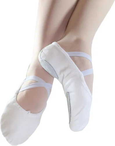 Vista 2 de Danzcue Pantuflas de ballet de lona con suela dividida para adultos