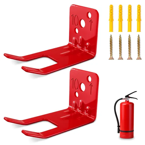 Vista 12 de Juego de 2 soportes de montaje para extintor de incendios, ganchos de montaje en pared resistentes de 2.36 x 1.57 x 2.36 pulgadas, tornillos