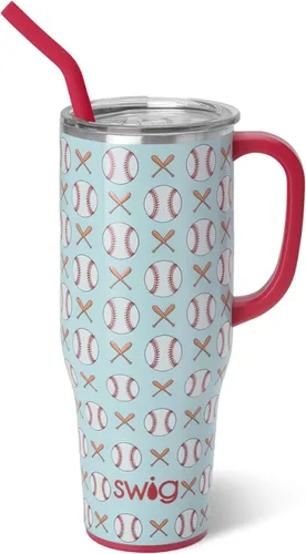 Vista 36 de Swig Life - Taza Mega de 40 onzas, Taza de 40 oz con asa, apta para vasos, apta para lavavajillas, taza aislada extra grande, acero inoxidable