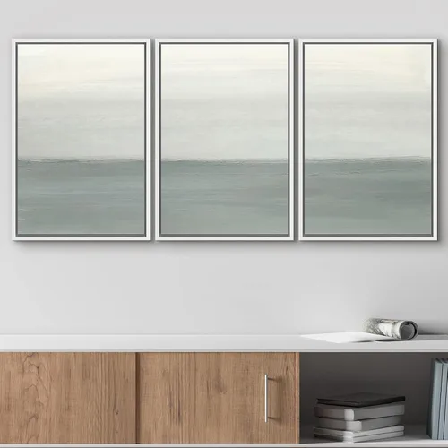 Vista 209 de wall26 Lienzo enmarcado para pared, juego de arte de acuarela pastel, paisaje rural, ilustraciones con formas abstractas, arte moderno, decorativo