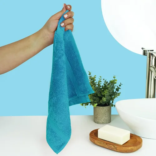 Vista 6 de Chakir Turkish Linens - Toallas turcas de 100% algodón, suaves y absorbentes (juego de 3 toallas personalizables, color aguamarina)