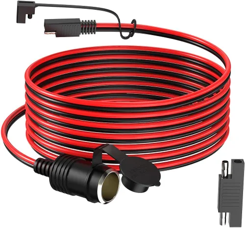 Vista 13 de ELFCULB Cable de encendedor de cigarrillos macho a macho, cable de extensión de enchufe de encendedor de cigarrillos de automóvil de 14 AWG 12 V